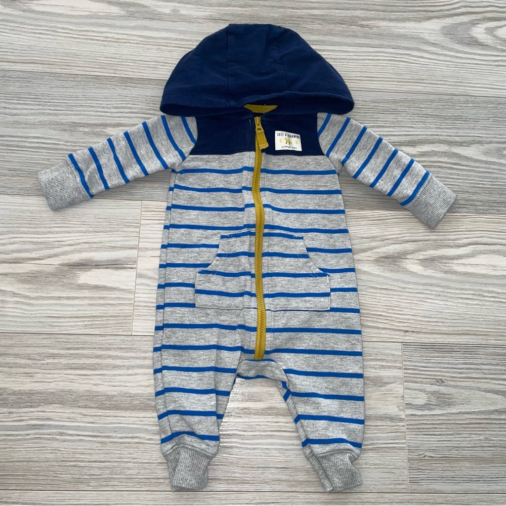 Carter’s Baby Boys Hooded Zip One-Piece 3 Months